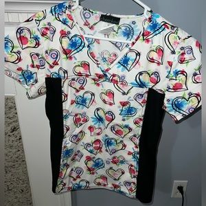 Cherokee Heart Scrub Top